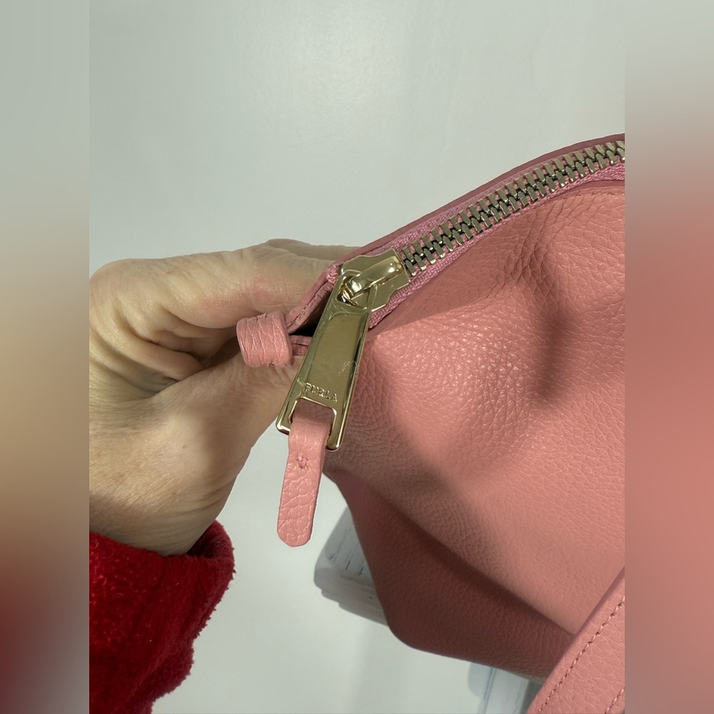 Furla XL leather tote never used poppy pink great for Spring/Summer Nordstrom - Picture 6 of 11